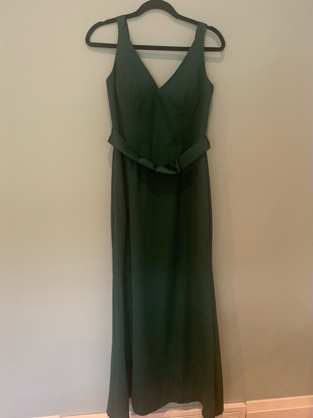 White by Vera Wang Forest Green V-Neck Maxi Dress